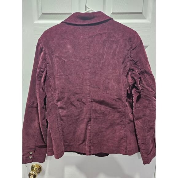 Vintage LL Bean Womens Corduroy Blazer Plum Burgundy Magenta Size 12 Reg 0 FCY 1 - Picture 3 of 5